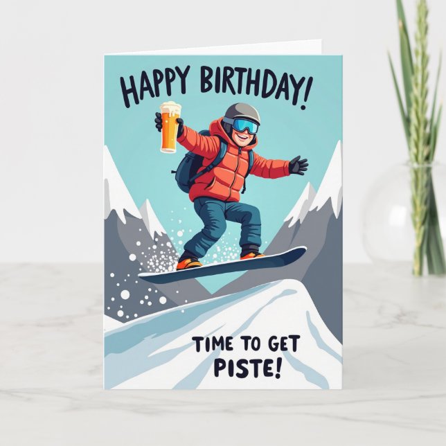 Carte d'anniversaire Snowboard (Devant)