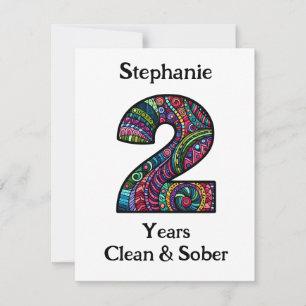 Carte d'anniversaire Sober personnalisée 2 ans
