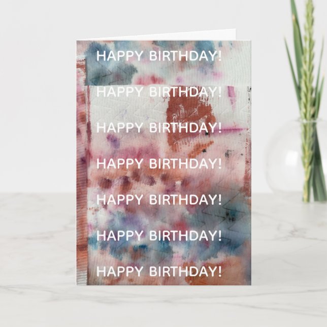Carte d'anniversaire Soft Chaos (Devant)