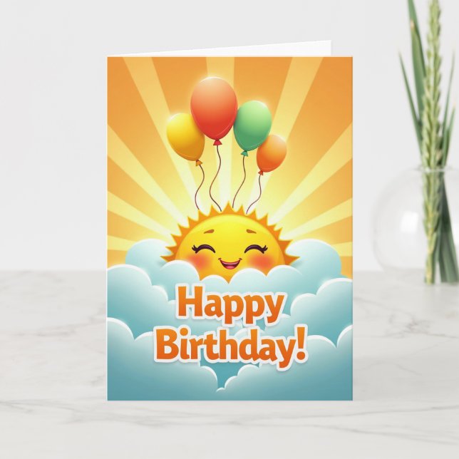 Carte d'anniversaire Soleil doux (Devant)