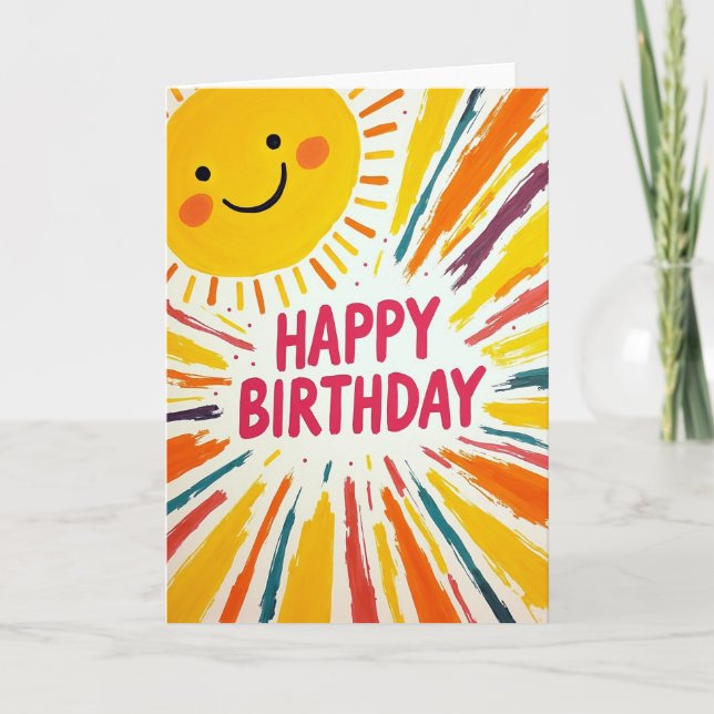 Carte d'anniversaire Soleil Joyeux (Devant)