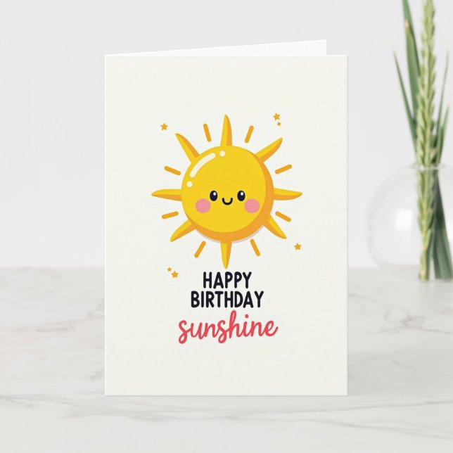 Carte d'anniversaire Soleil Joyeux (Devant)