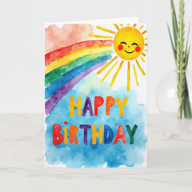 Carte d'anniversaire Soleil Joyeux (Devant)