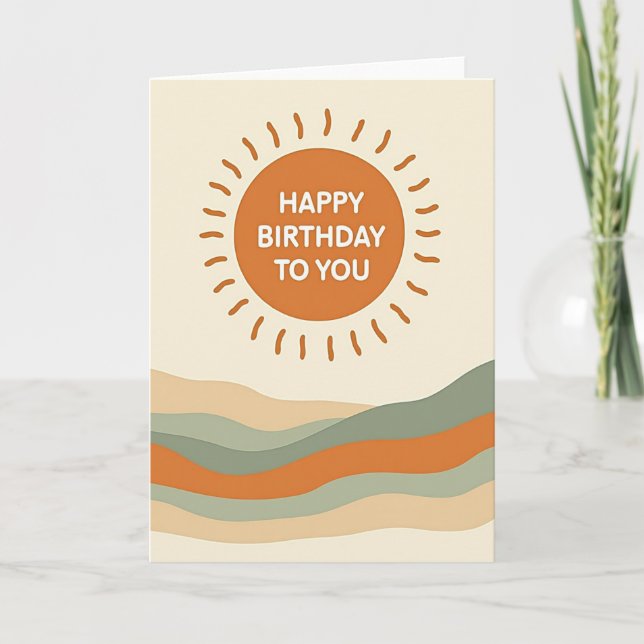 Carte d'anniversaire Soleil radiant (Devant)
