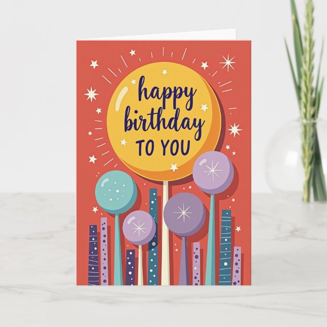 Carte d'anniversaire Soleil Radiante Joyeuse (Devant)