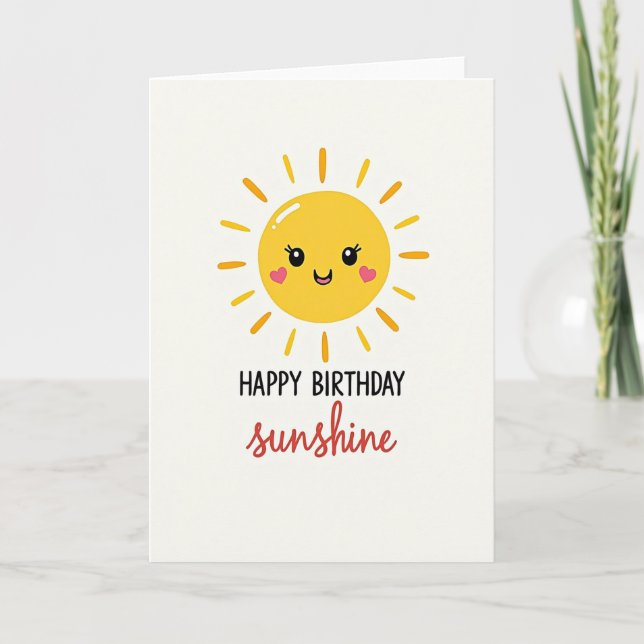 Carte d'anniversaire Soleil souriant joyeux (Devant)