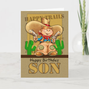 Carte d'anniversaire Son Cowboy - Rootin' Tootin' 