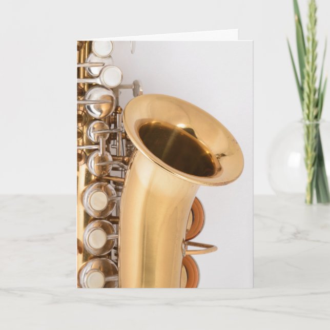 Carte d'anniversaire Soprano Saxophone courbe (Devant)