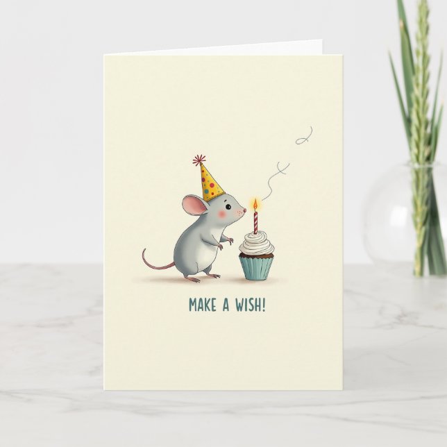 Carte d'anniversaire Souris Douce (Devant)