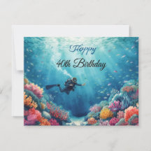 Carte d'anniversaire sous-marine pour les 40 ans d
