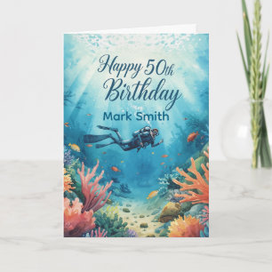 Carte d'anniversaire sous-marine pour les 50 ans d
