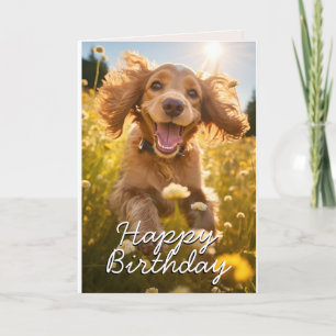 Carte d'anniversaire Spaniel Cocker personnalisée