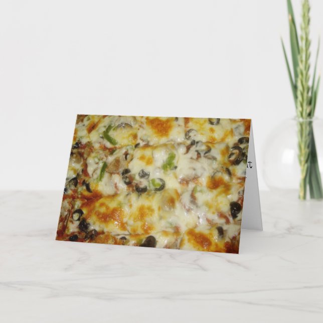 Carte d'anniversaire "Special with Black Olives Pi (Devant)