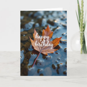 Carte d'anniversaire spéciale feuille rousse