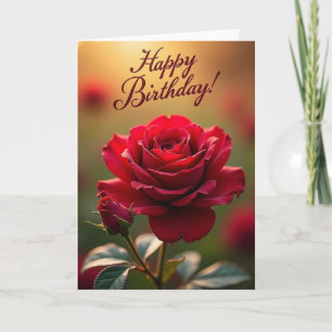 Carte d'anniversaire spéciale fleur en velours