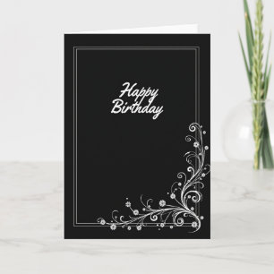 Carte d'anniversaire spéciale noir et blanc