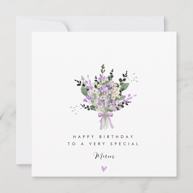 Carte d'anniversaire spéciale pour maman au bouque (Devant)