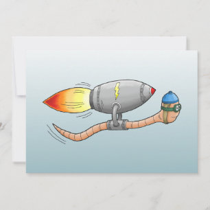 Carte d'anniversaire Speedy Rocket Worm