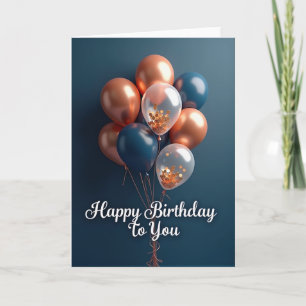 Carte d'anniversaire sphère élégante sarcelle