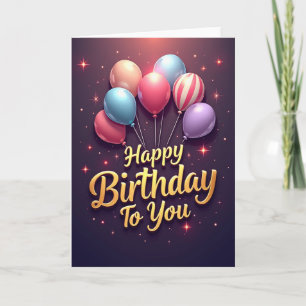 Carte d'anniversaire Sphères Brillantes Sucrées