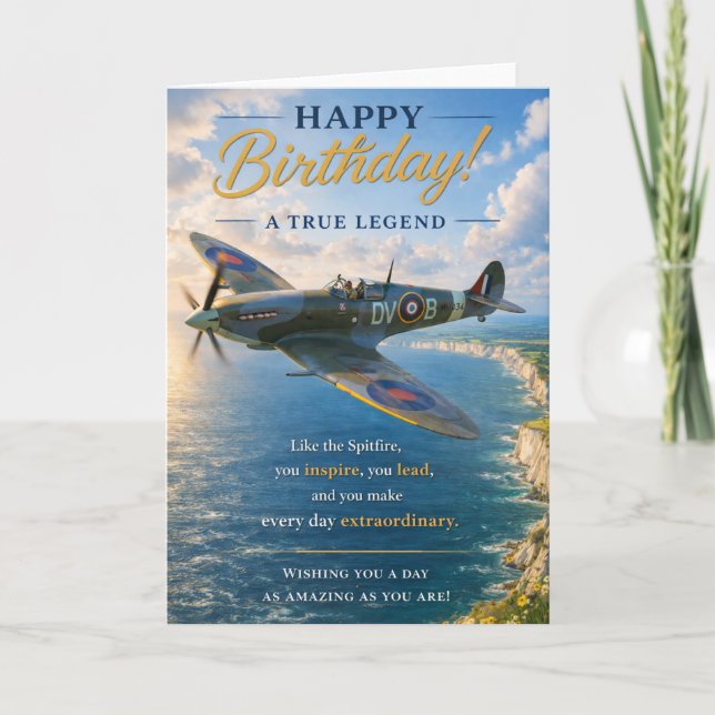 Carte d'anniversaire Spitfire – Carte d'anniversai (Devant)