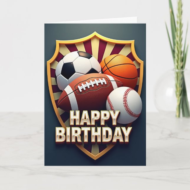 Carte d'anniversaire sportive (Devant)