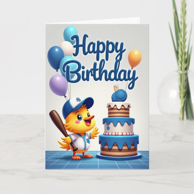 Carte d'anniversaire Sportive Aviaire (Devant)