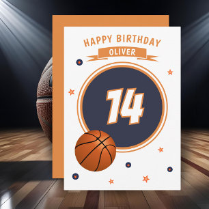 Carte d'anniversaire sportive de basketball Joyeux