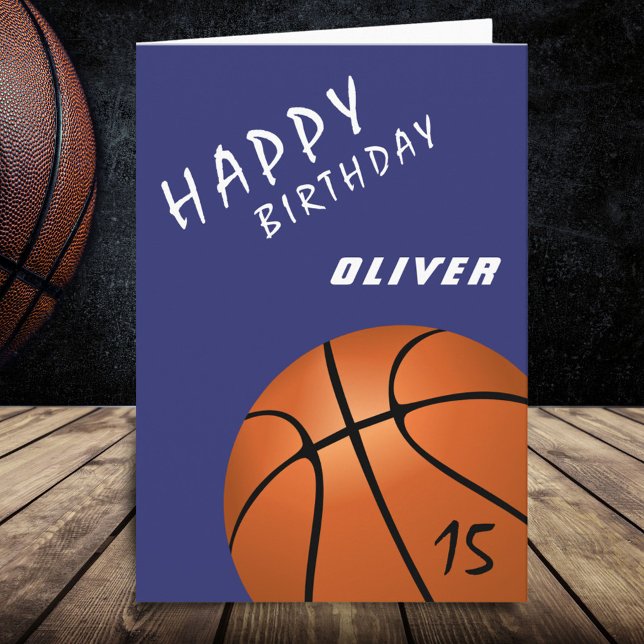 Carte d'anniversaire sportive de basketball modern (Créateur téléchargé)