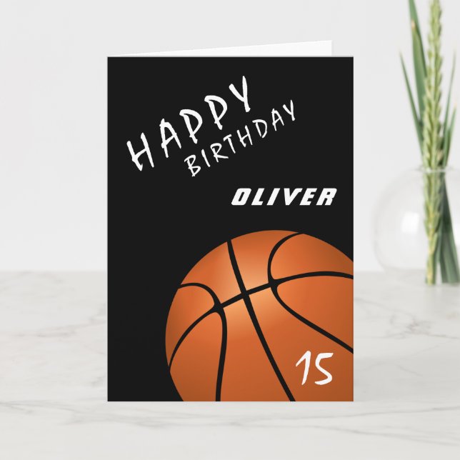 Carte d'anniversaire sportive de basketball modern (Devant)