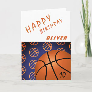 Carte d'anniversaire sportive de basketball pour e