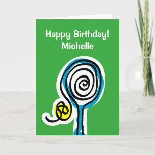 Carte d'anniversaire sportive pour joueur de tenni