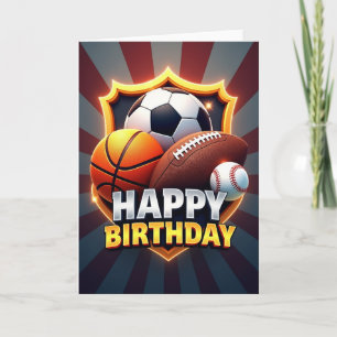 Carte d'anniversaire Sporty Shield
