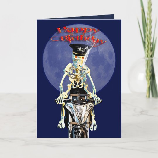 Carte D Anniversaire Squelettique De Cycliste Zazzle Fr