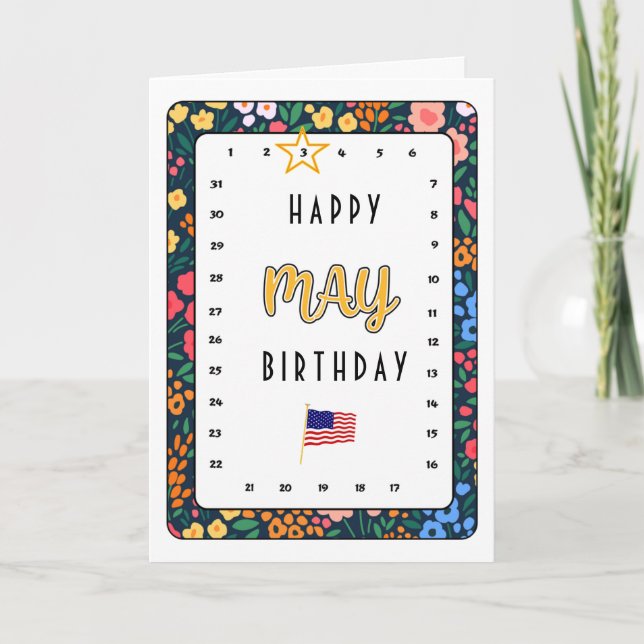 Carte d'anniversaire Star May Move interactive (Devant)