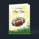 Carte d'anniversaire Step Father Football<br><div class="desc">Offrez à votre père de étape amateur de football une carte de football avec un thème de football explosif! Un football avec les mots "À un beau père pas".</div>