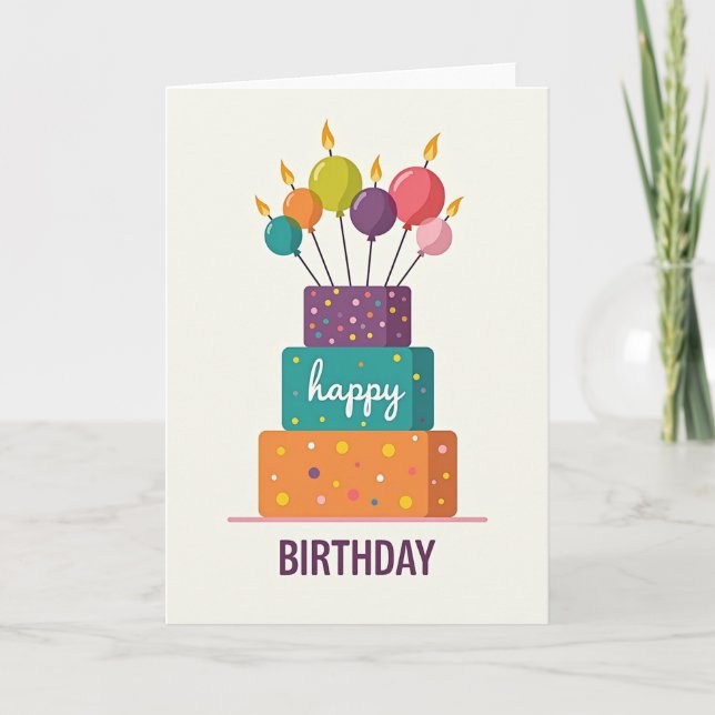 Carte d'anniversaire stratifiée douce (Devant)