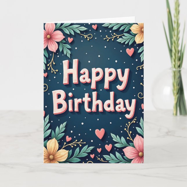 Carte d'anniversaire Styled Bloom (Devant)