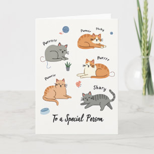 Carte d'anniversaire stylisée avec des chats