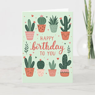 Carte d'anniversaire succulente