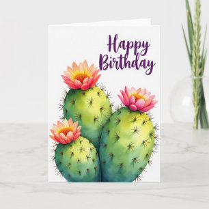 Carte d'anniversaire Succulente en Fleur