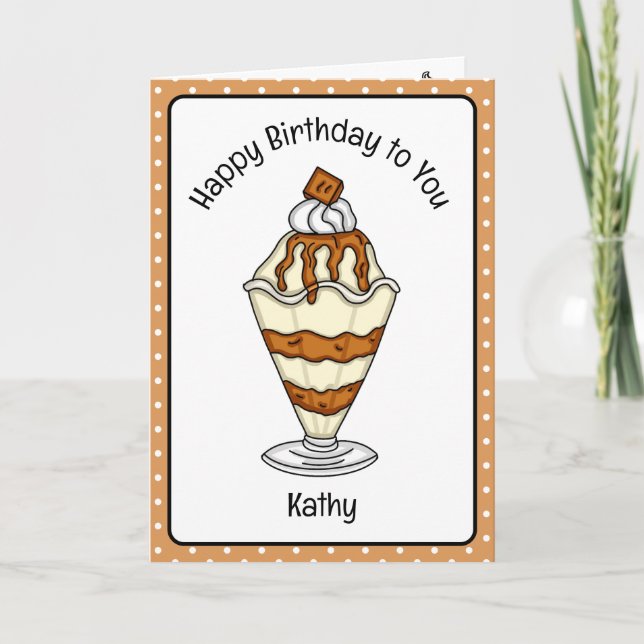 Carte d'anniversaire sucrée Crème glacée Sundae (Devant)