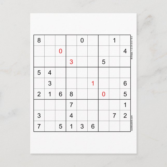 Carte d'anniversaire Sudoku 03-10 (Devant)