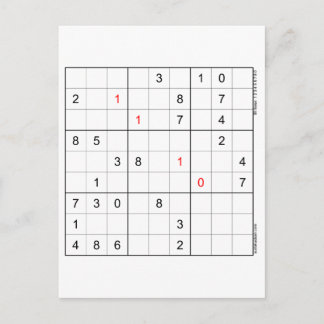 Carte d'anniversaire Sudoku 11-10