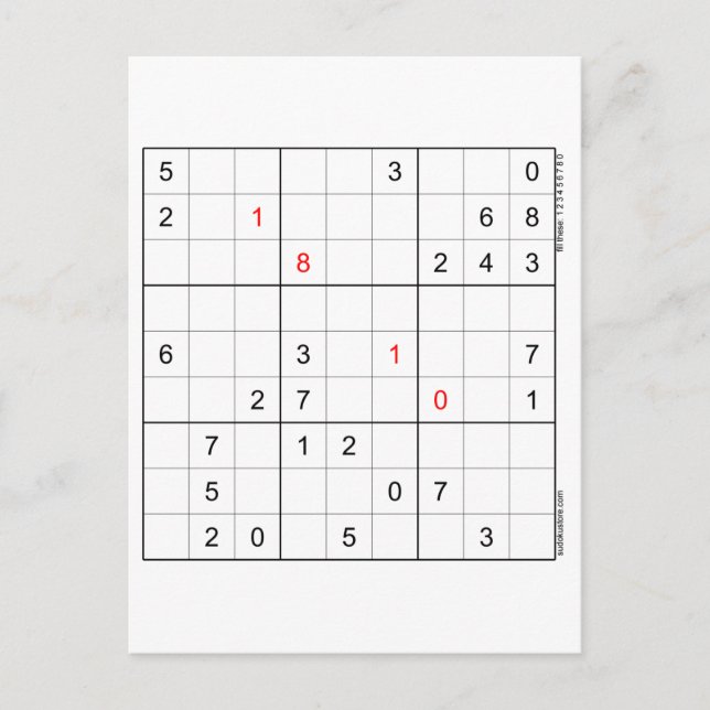 Carte d'anniversaire Sudoku 18-10 (Devant)