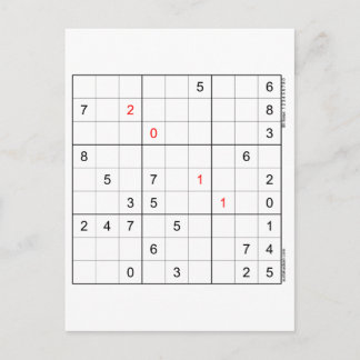 Carte d'anniversaire Sudoku 20-11