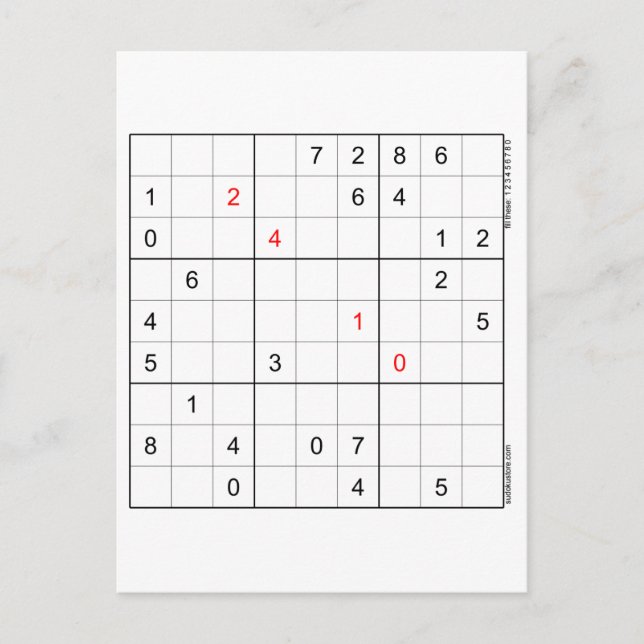 Carte d'anniversaire Sudoku 24-10 (Devant)