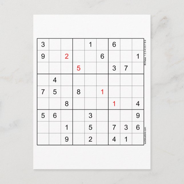 Carte d'anniversaire Sudoku 25-11 (Devant)