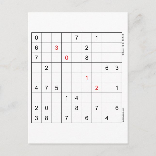 Carte d'anniversaire Sudoku 30-12 (Devant)