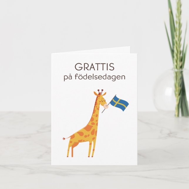 Carte d'anniversaire suédoise - Grattis på födelse (Devant)